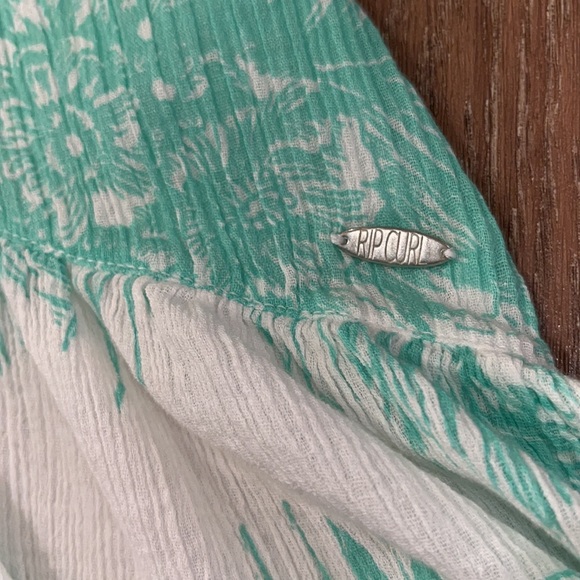 Rip Curl Green/White Tropical Print Hi-Lo Dress - Picture 6 of 15